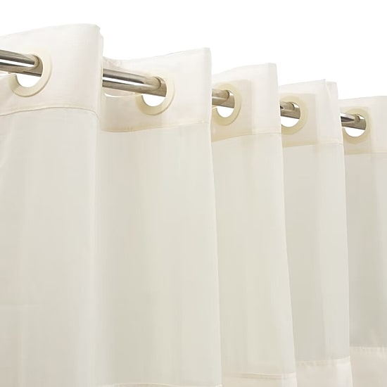 Awesome Home™ No Hook Slub Linen Texture Peva Snap-In Liner Shower Curtain
