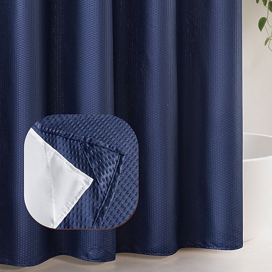 Awesome Home™ No Hook Embossed Snap-In Liner Shower Curtain