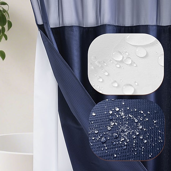 Awesome Home™ No Hook Embossed Snap-In Liner Shower Curtain
