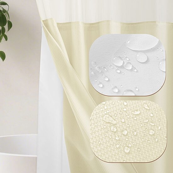 Awesome Home™ No Hook Embossed Snap-In Liner Shower Curtain