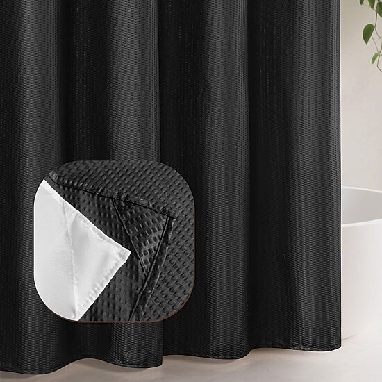 Awesome Home™ No Hook Embossed Snap-In Liner Shower Curtain