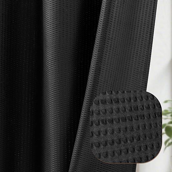 Awesome Home™ No Hook Embossed Snap-In Liner Shower Curtain