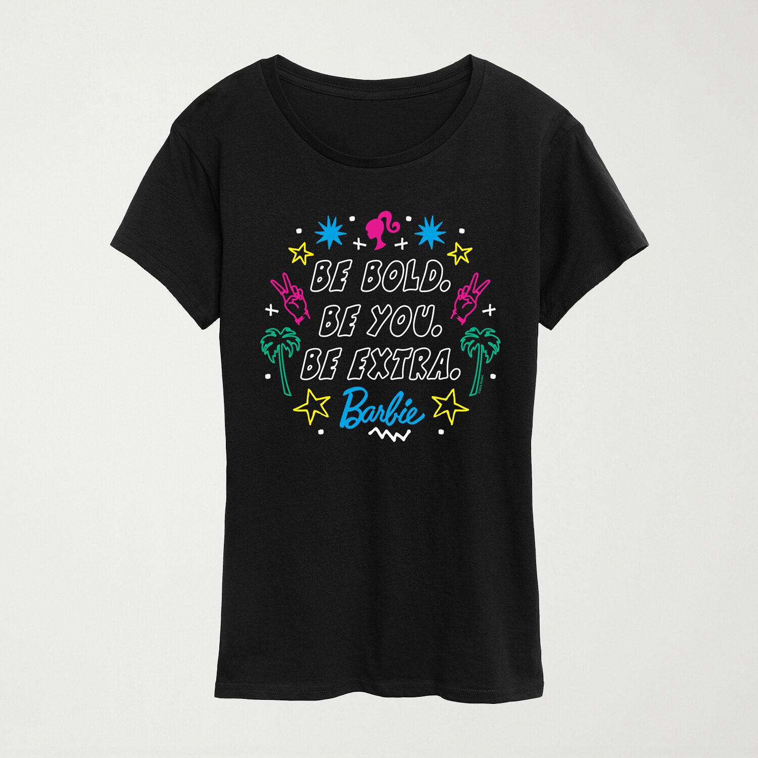 Womens Crew Neck Short Sleeve Regular Fit Barbie Graphic T-Shirt