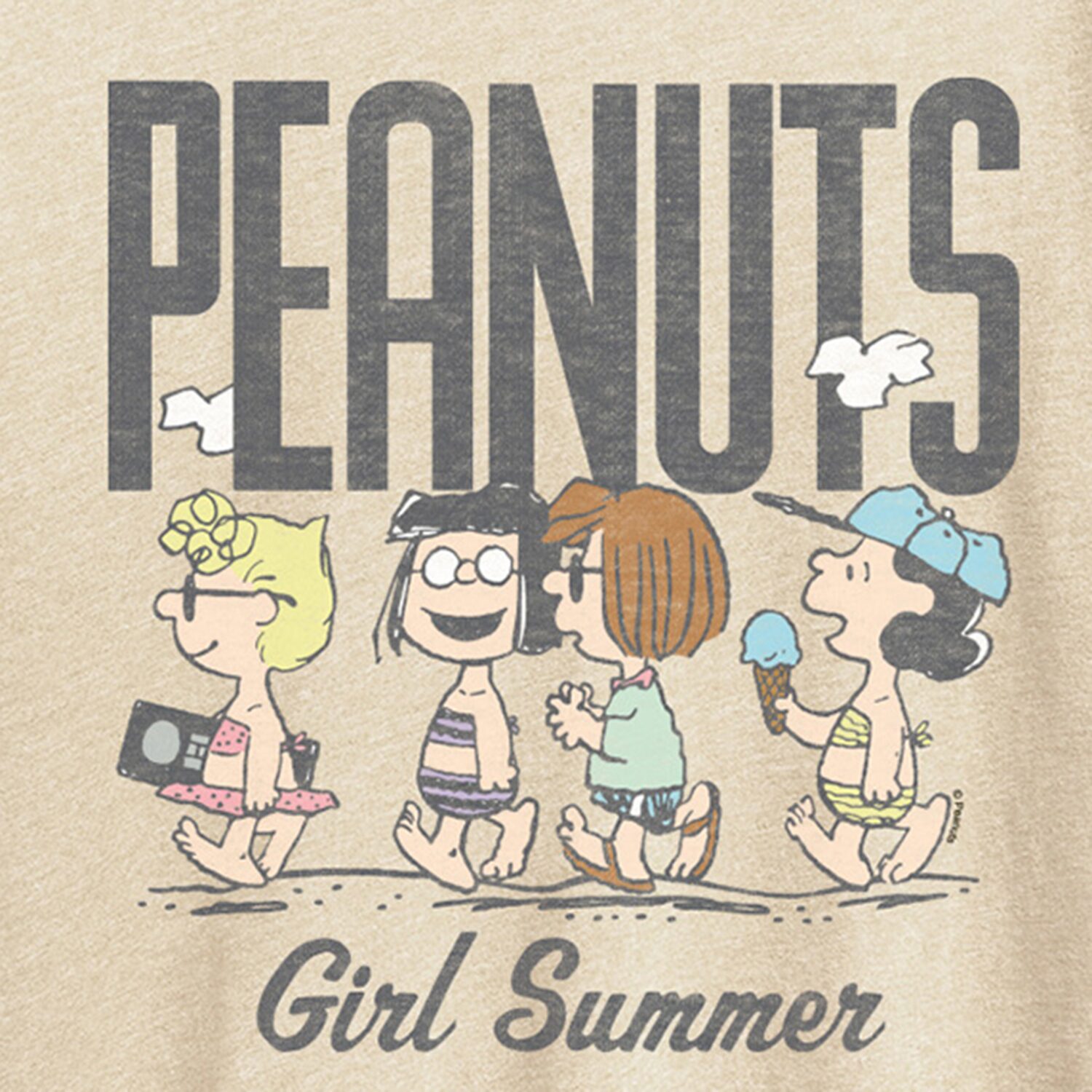 Womens Crew Neck Short Sleeve Regular Fit Peanuts Graphic T-Shirt