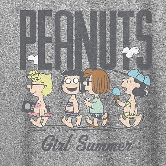 Womens Crew Neck Short Sleeve Regular Fit Peanuts Graphic T-Shirt