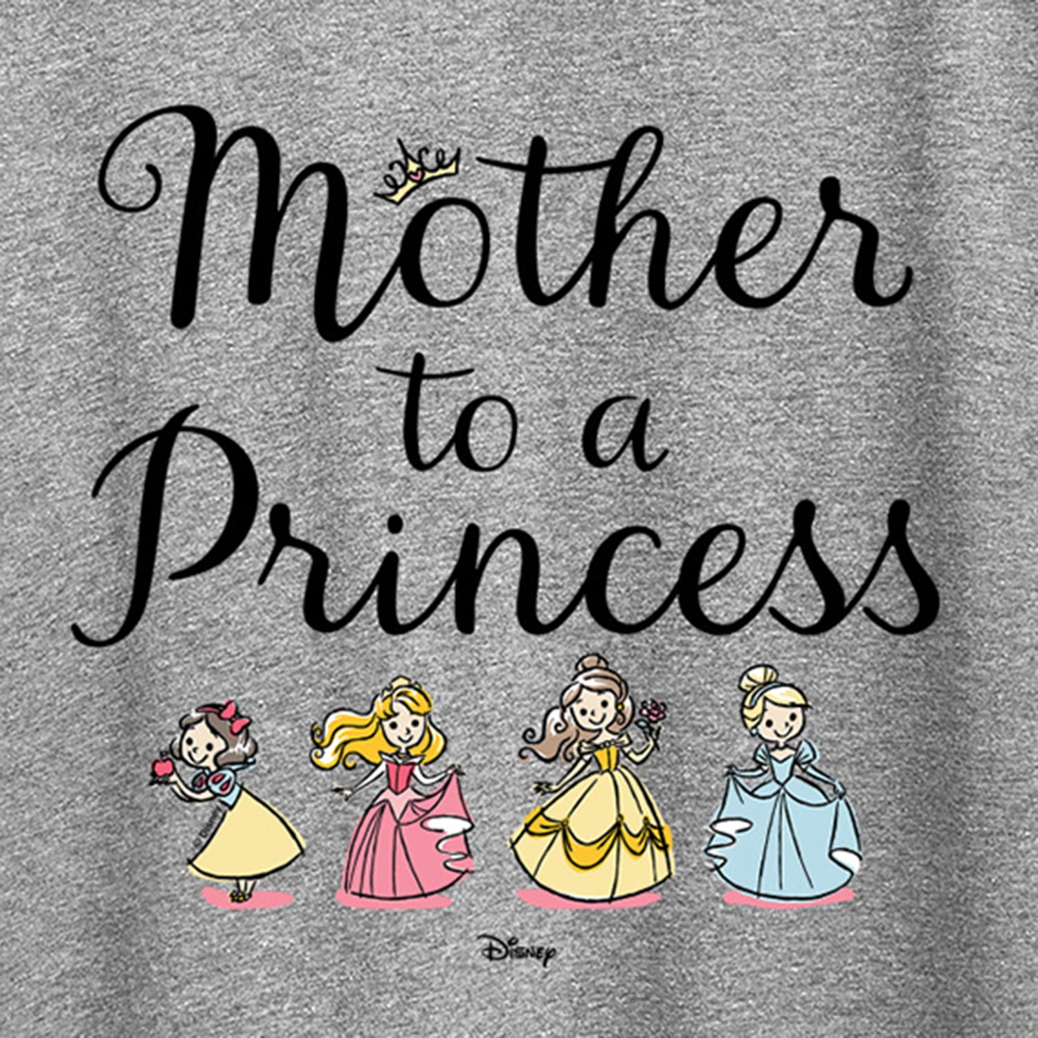 Womens Crew Neck Short Sleeve Regular Fit Princess Graphic T-Shirt