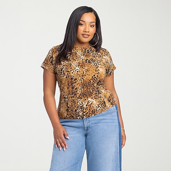 JS Jessica Simpson Womens Plus Crew Neck Short Sleeve T-Shirt