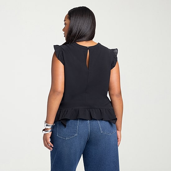 JS Jessica Simpson Womens Plus Round Neck Short Sleeve Blouse