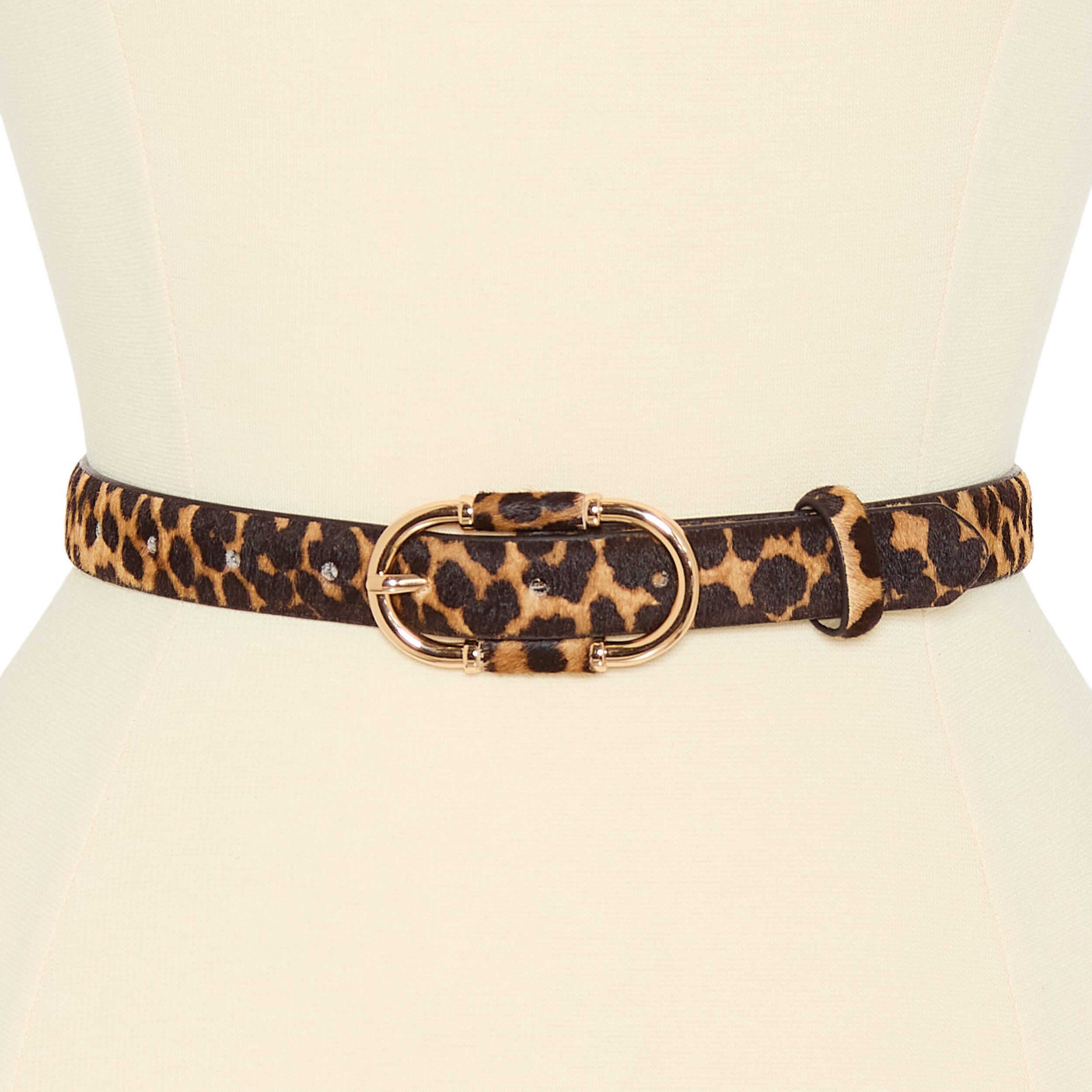 Liz Claiborne Leopard Oval Buckle 1 Pair Womens Belt