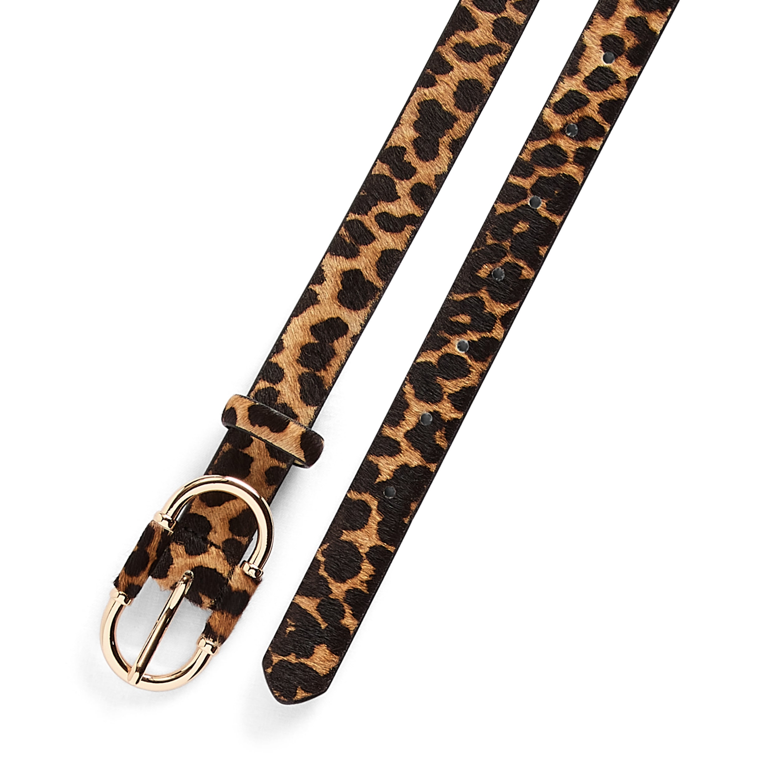 Liz Claiborne Leopard Oval Buckle 1 Pair Womens Belt
