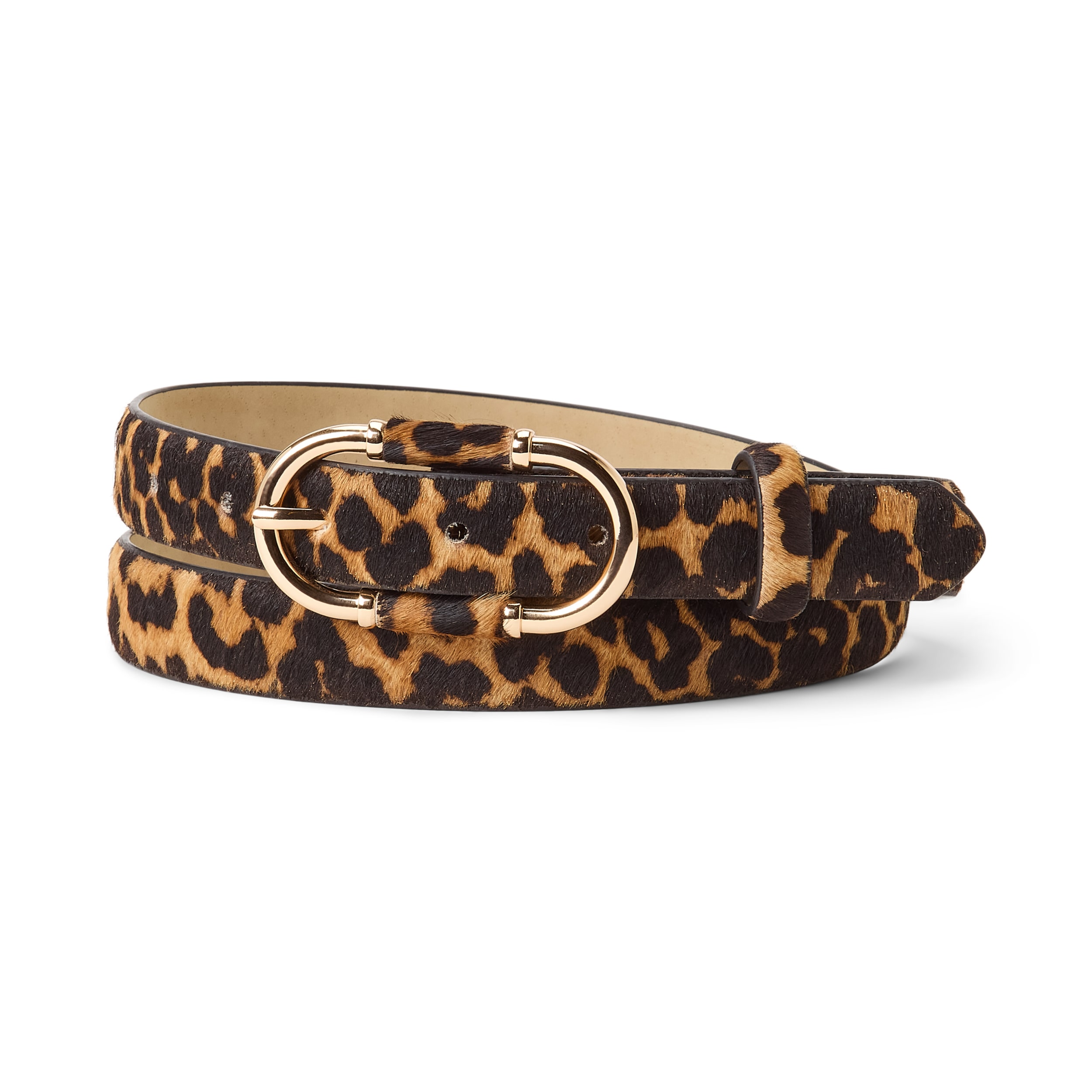 Liz Claiborne Leopard Oval Buckle 1 Pair Womens Belt