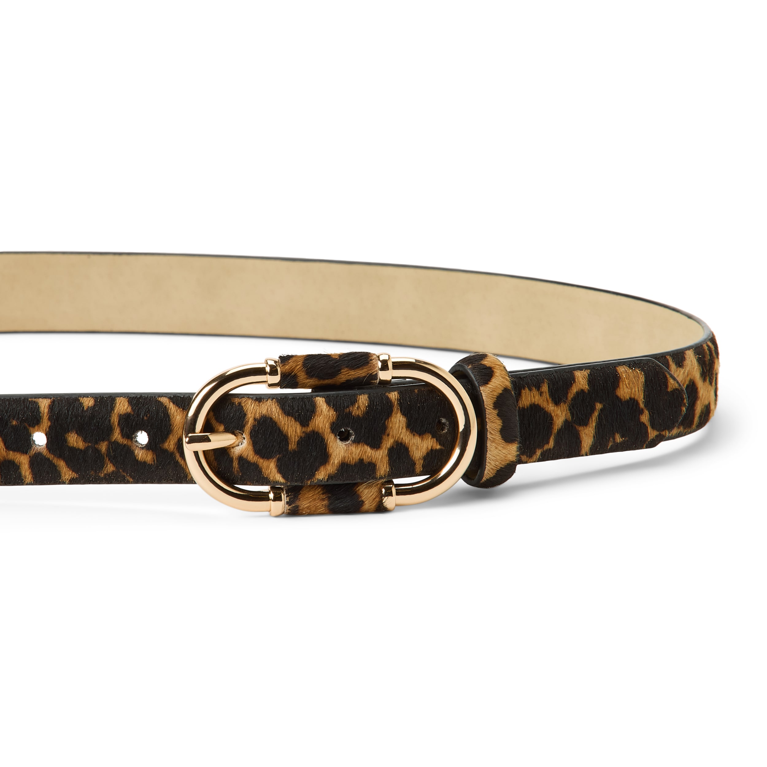 Liz Claiborne Leopard Oval Buckle 1 Pair Womens Belt