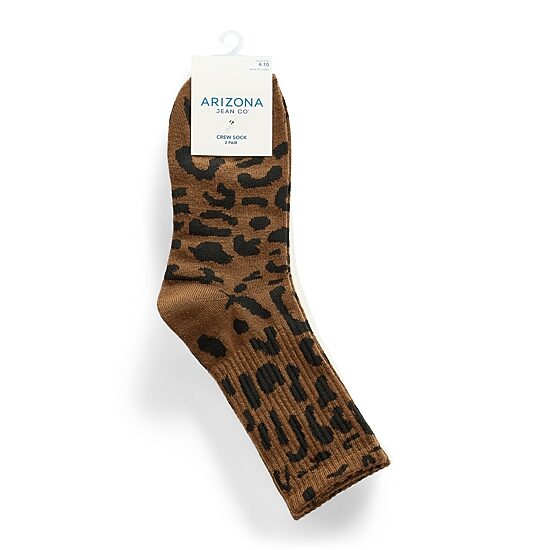 Arizona Womens 2 Pair Crew Socks