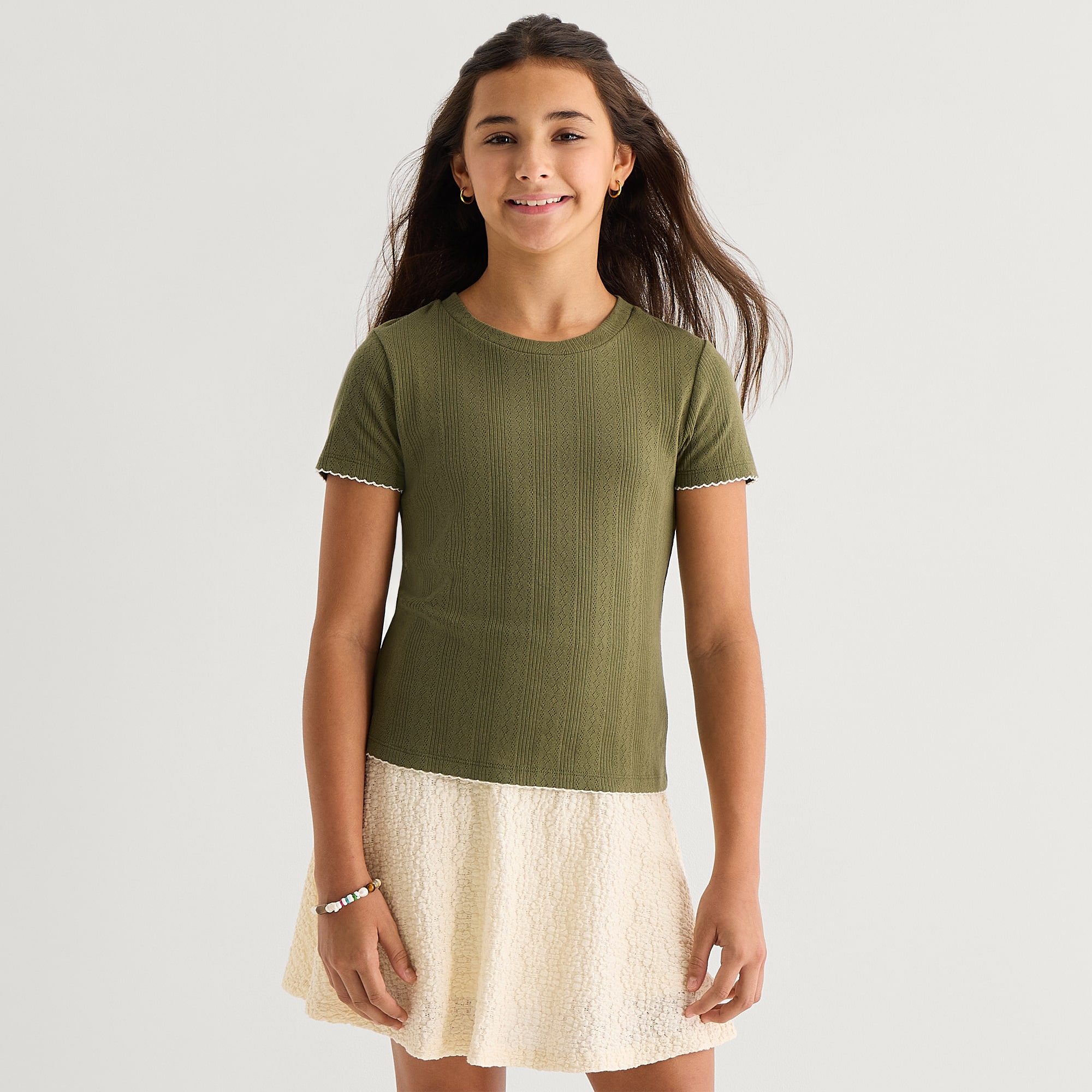 Thereabouts Little & Big Kid Girls Crew Neck Short Sleeve T-Shirt