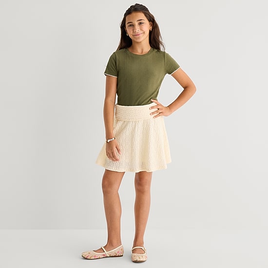 Thereabouts Little & Big Kid Girls Crew Neck Short Sleeve T-Shirt