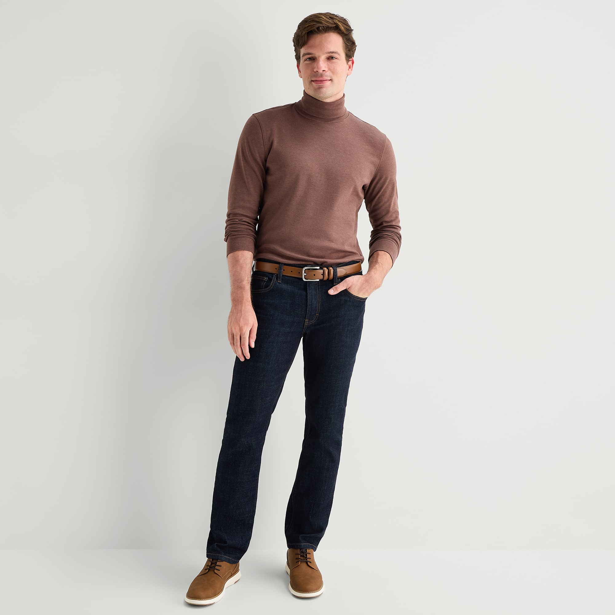 St. John's Bay Interlock Mens Long Sleeve Classic Fit Turtleneck