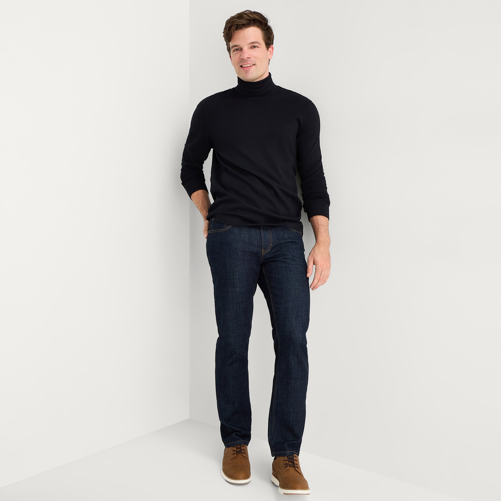 St. John's Bay Interlock Mens Long Sleeve Classic Fit Turtleneck