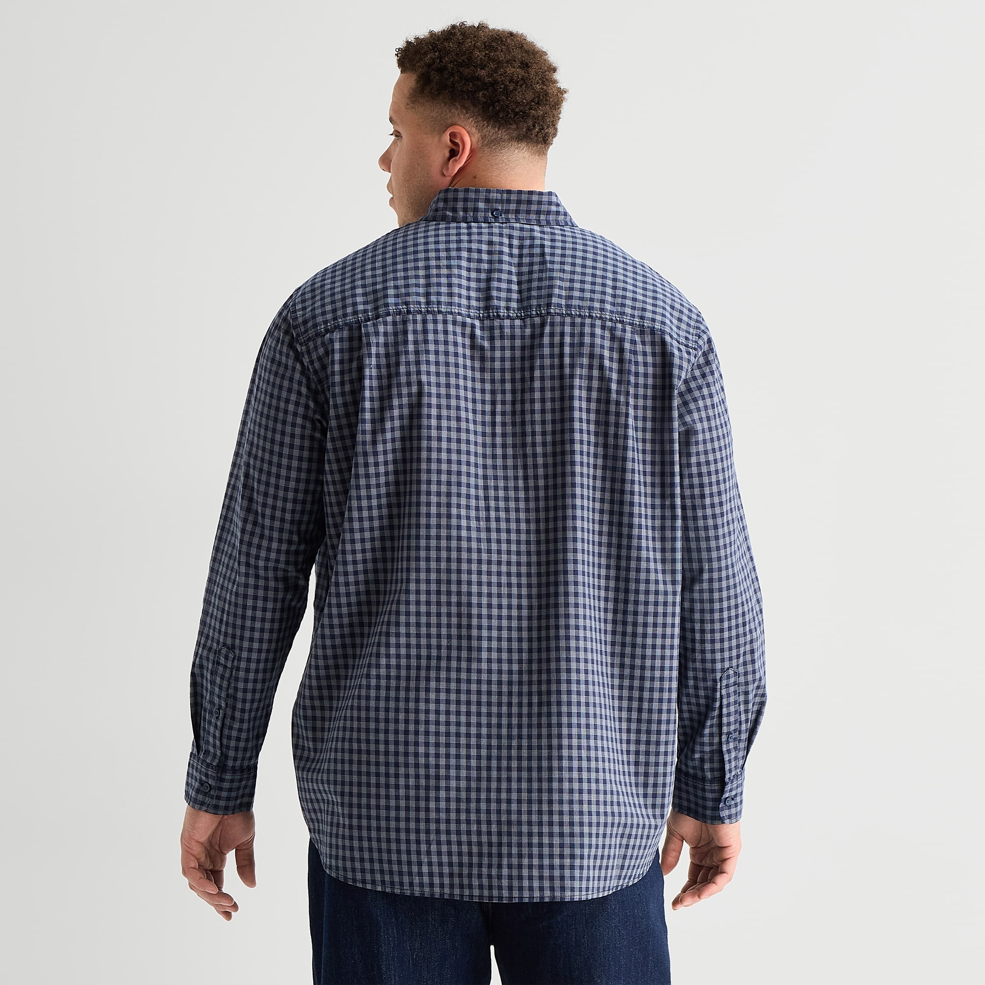 mutual weave Mens Long Sleeve Regular Fit Big and Tall Button-Down Shirt