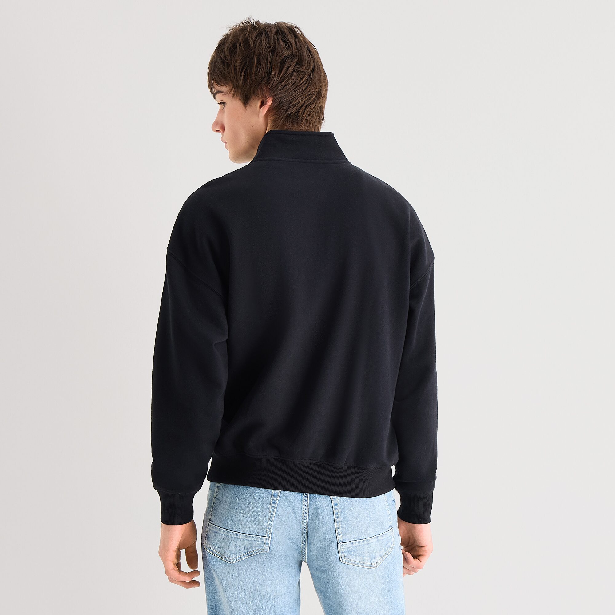 Arizona Mens Mock Neck Long Sleeve Quarter-Zip Pullover