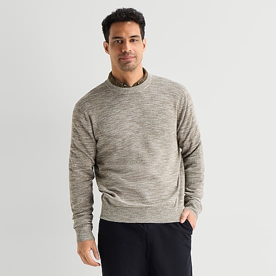 mutual weave Mens Crew Neck Long Sleeve Pullover Sweater