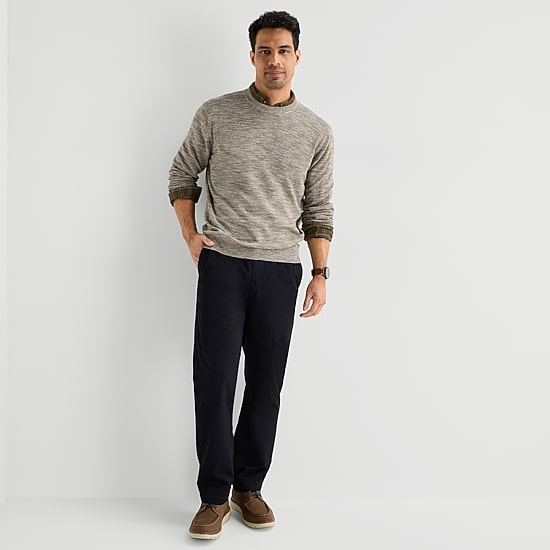 mutual weave Mens Crew Neck Long Sleeve Pullover Sweater