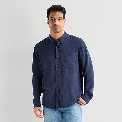Mutual Weave Mens Long Sleeve Classic Fit Button-down Shirt In Blue
