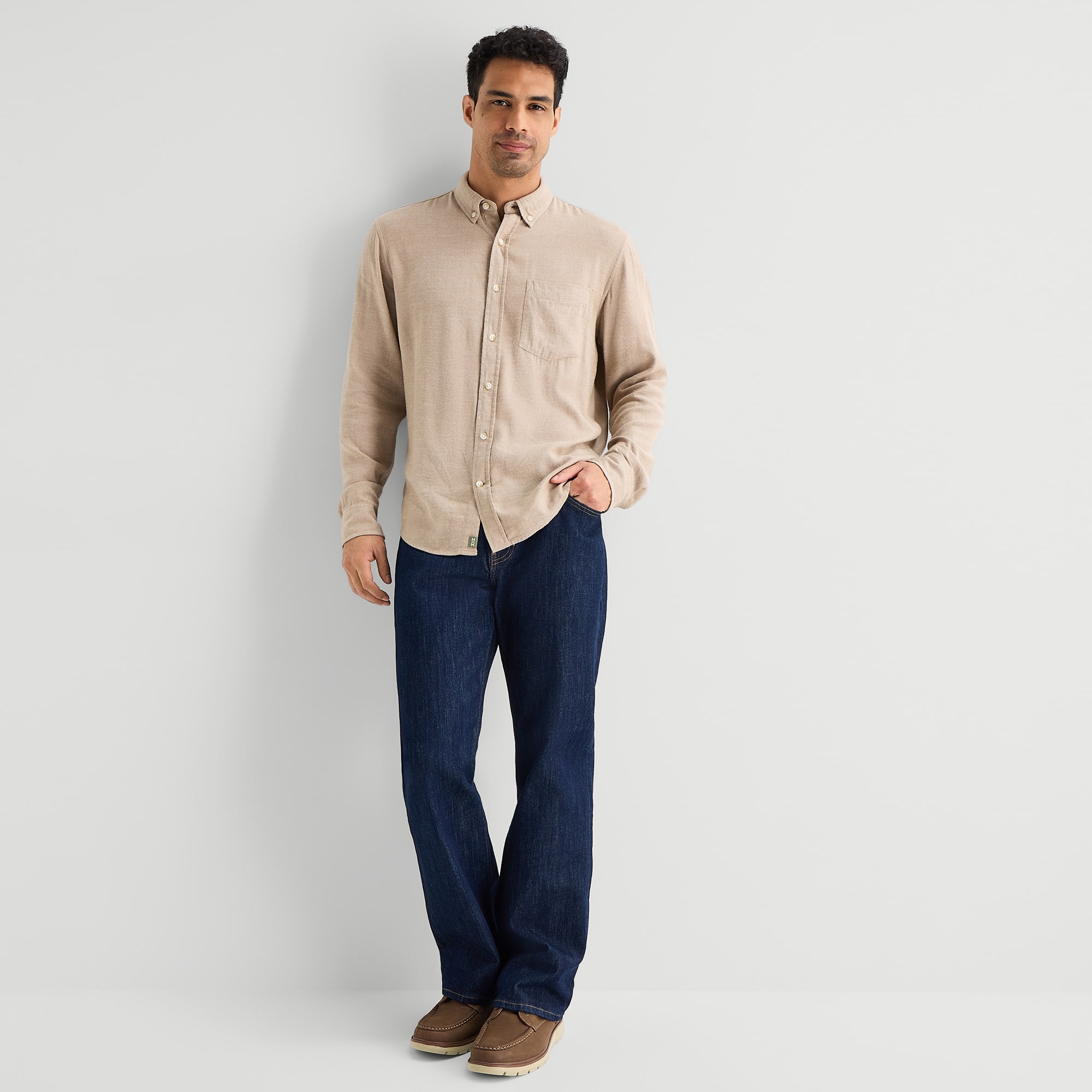 mutual weave Mens Long Sleeve Classic Fit Button-Down Shirt