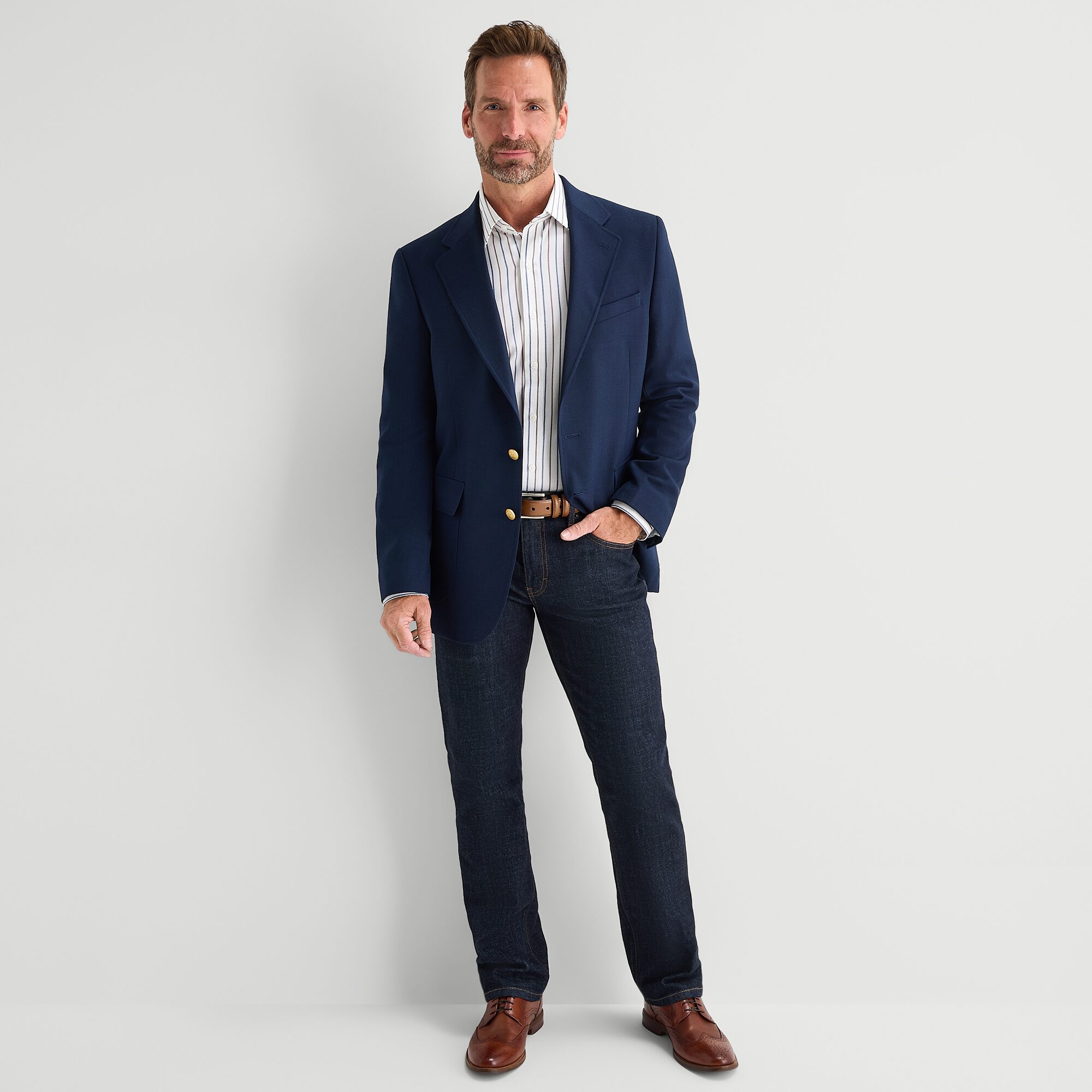 Stafford Signature Hopsack Mens Classic Fit Blazer