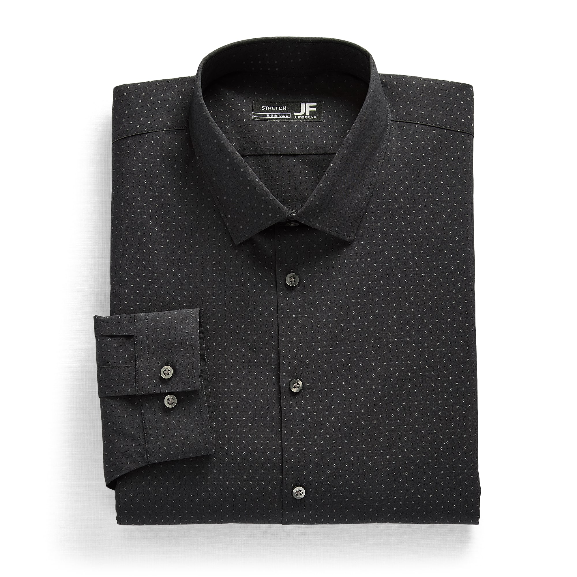 J. Ferrar Ultra Comfort Big and Tall Mens Regular Fit Stretch Fabric Wrinkle Free Long Sleeve Dress Shirt
