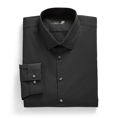 J. Ferrar Ultra Comfort Big And Tall Mens Regular Fit Stretch Fabric Wrinkle Free Long Sleeve Dress Shirt In Black