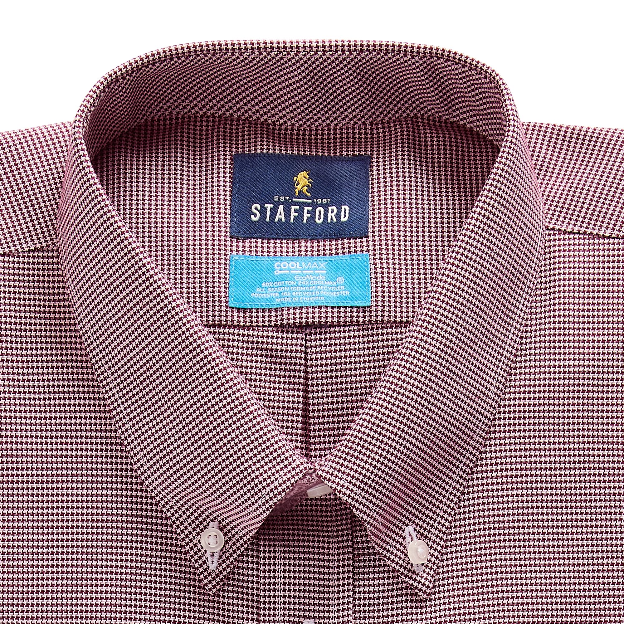Stafford Coolmax All Season Ecomade Mens Regular Fit Stretch Fabric Wrinkle Free Long Sleeve Dress Shirt