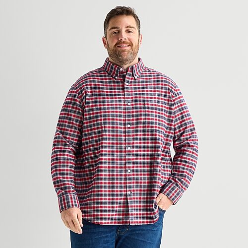 St. John's Bay Oxford Mens Long Sleeve Classic Fit Big and Tall Button-Down Shirt, 6x-large, Red