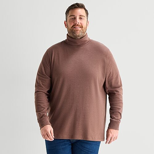 St. John's Bay Interlock Big and Tall Mens Long Sleeve Classic Fit Turtleneck, 5x-large, Brown