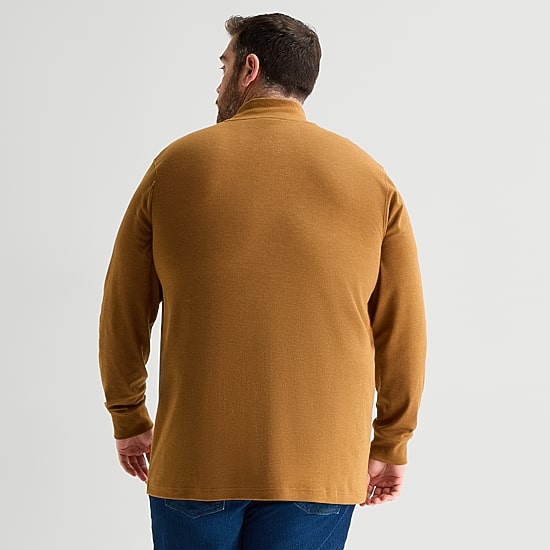 St. John's Bay Interlock Mens Long Sleeve Big and Tall Mock Neck Top