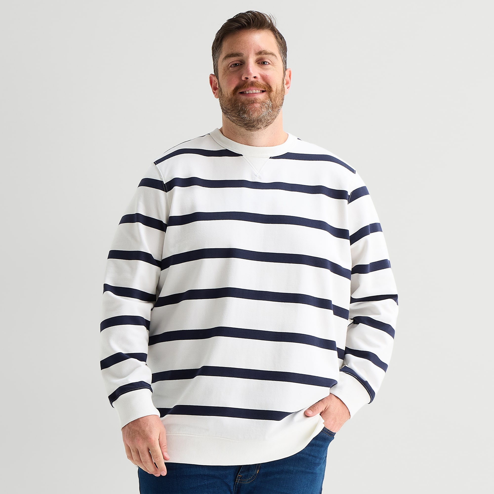 St. John's Bay Mens Crew Neck Long Sleeve Big and Tall Sweatshirt