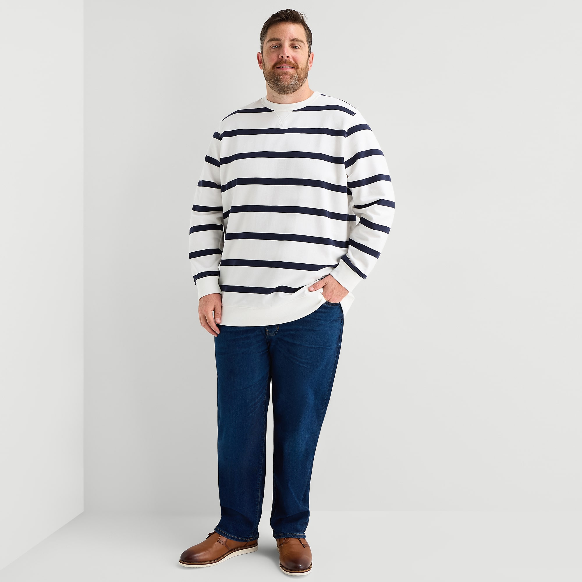 St. John's Bay Mens Crew Neck Long Sleeve Big and Tall Sweatshirt