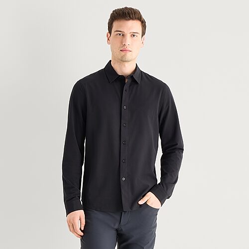 Stylus Mens Long Sleeve Regular Fit Button-down Shirt In Black