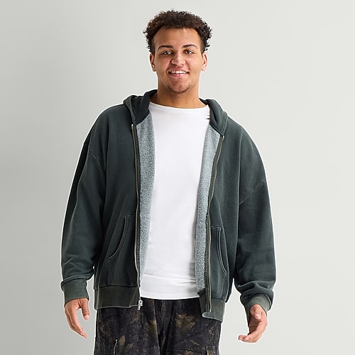Arizona Mens Hooded Long Sleeve Big And Tall Sweatshirt In Green