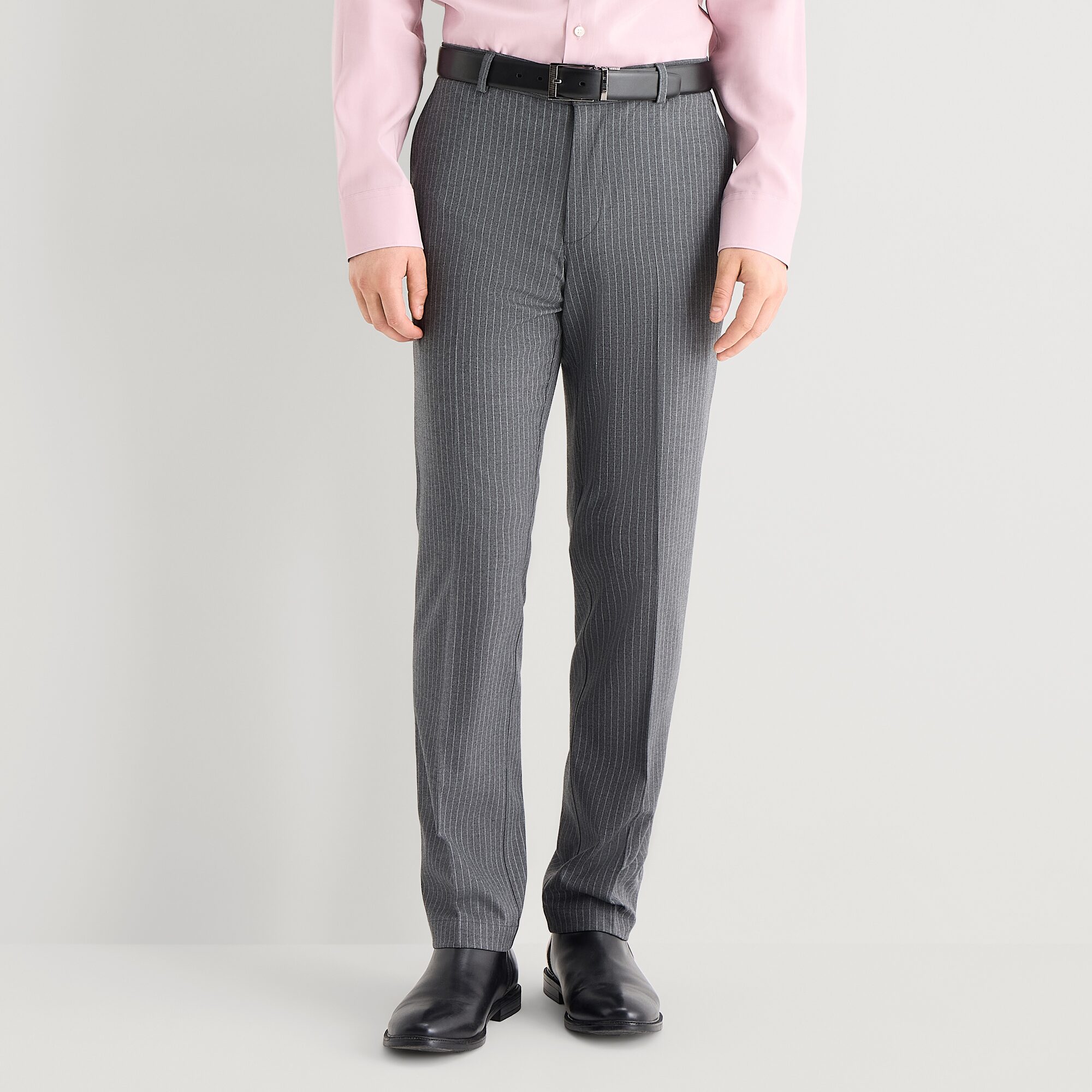 J. Ferrar Chalk Stripe Mens Straight Fit Dress Flat Front Pant