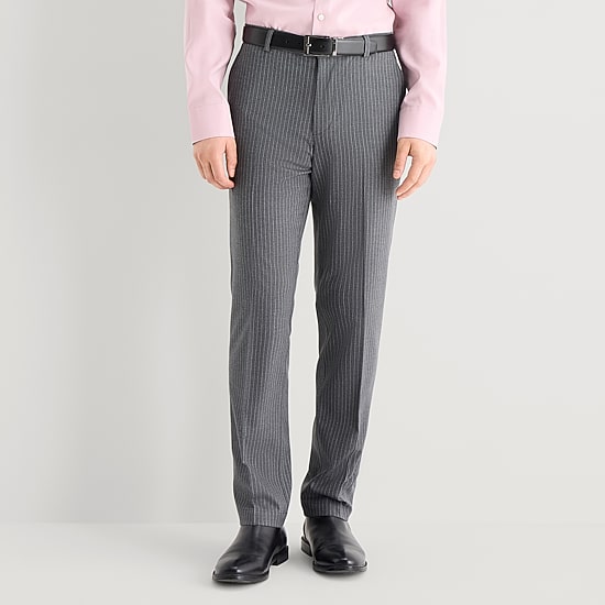 J. Ferrar Chalk Stripe Mens Straight Fit Dress Flat Front Pant