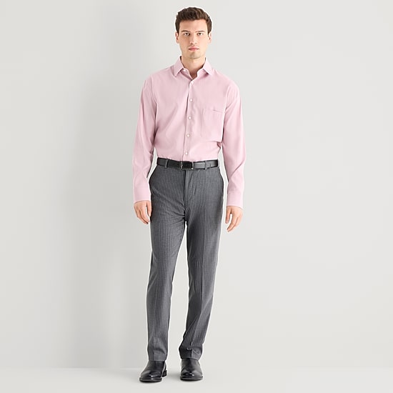 J. Ferrar Chalk Stripe Mens Straight Fit Dress Flat Front Pant