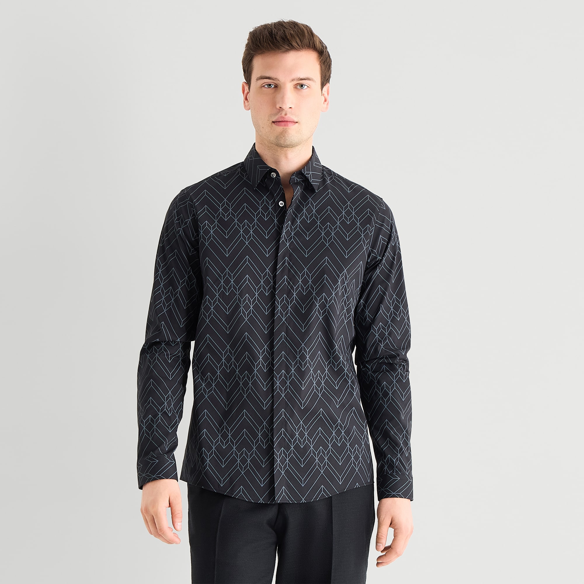 J. Ferrar Mens Long Sleeve Regular Fit Stretch Fabric Wrinkle Free Button-Down Shirt