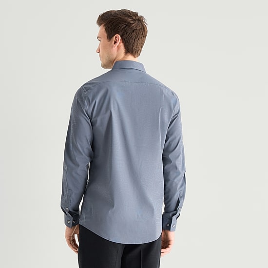 J. Ferrar Ultra Comfort Moiré Pattern Mens Long Sleeve Slim Fit Stretch Fabric Wrinkle Free Button-Down Shirt