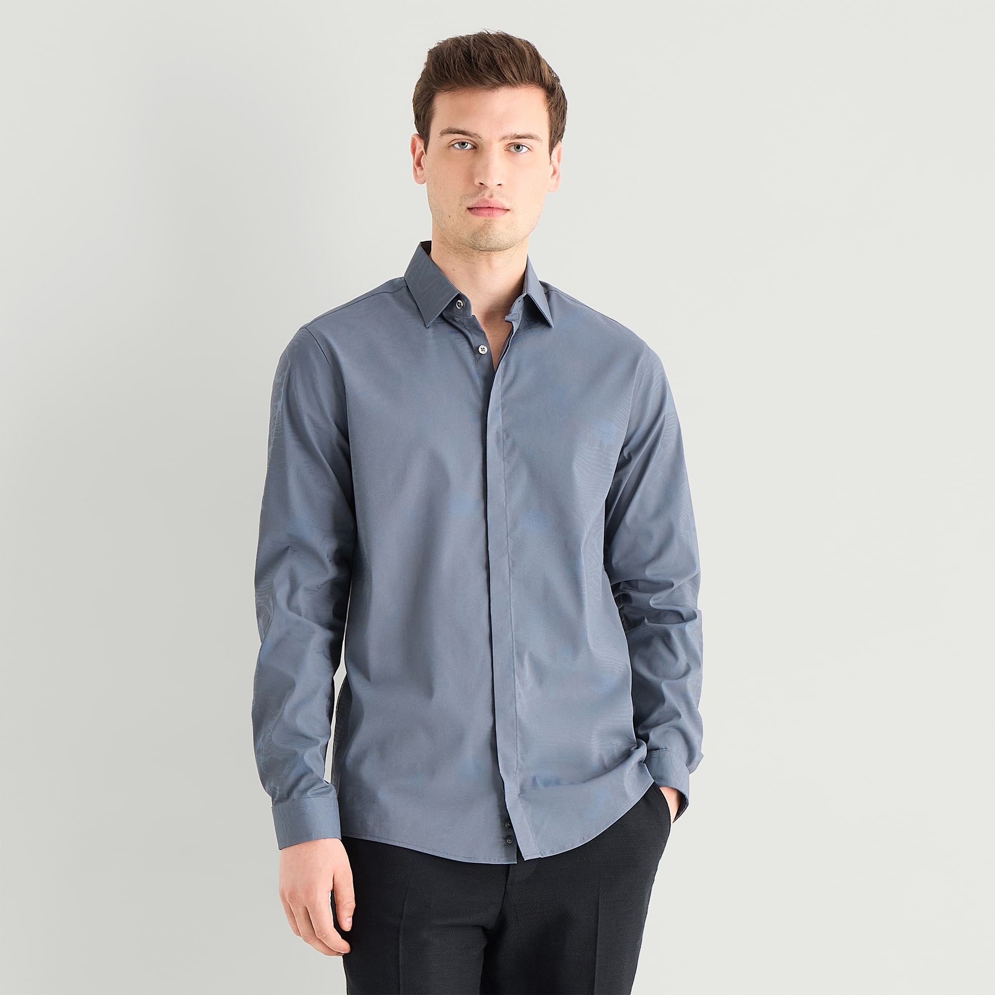 J. Ferrar Ultra Comfort Mens Long Sleeve Regular Fit Stretch Fabric Wrinkle Free Button-Down Shirt