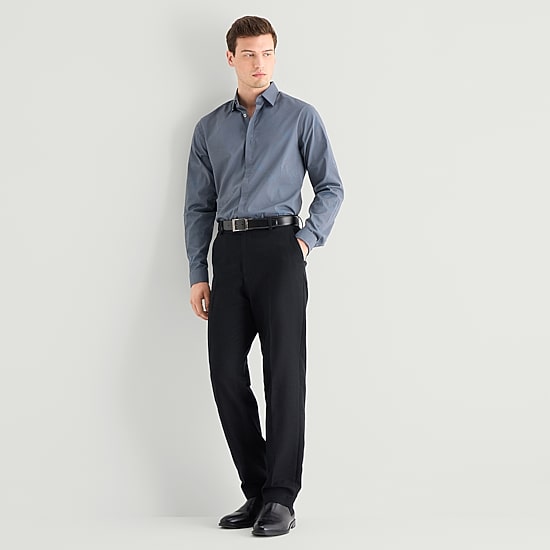J. Ferrar Ultra Comfort Moiré Pattern Mens Long Sleeve Slim Fit Stretch Fabric Wrinkle Free Button-Down Shirt