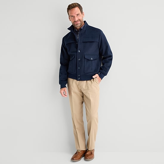 Stafford Wool Blend Mens Heavyweight Bomber Jacket
