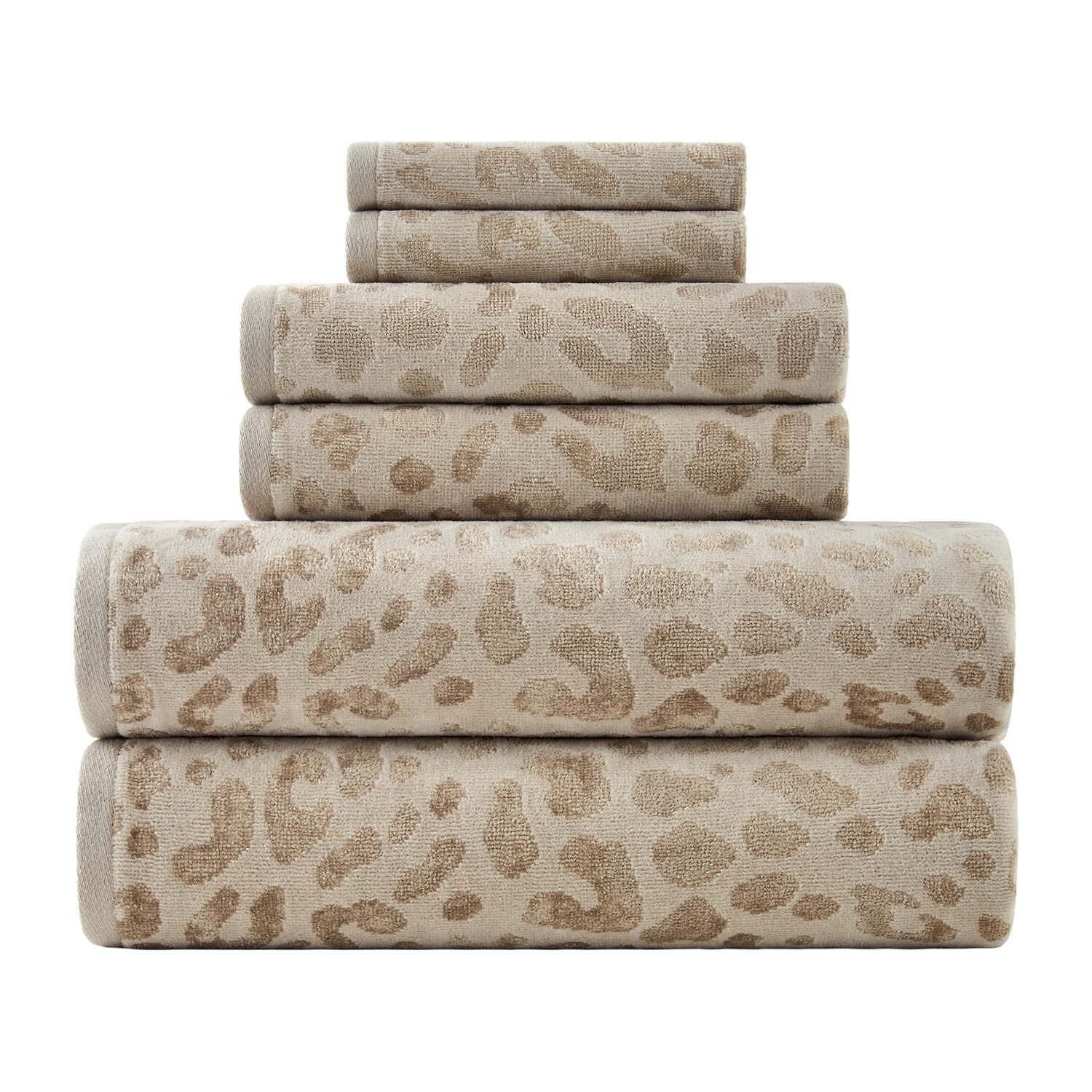 Fieldcrest Oversized Leopard Texturedl Bath Towel