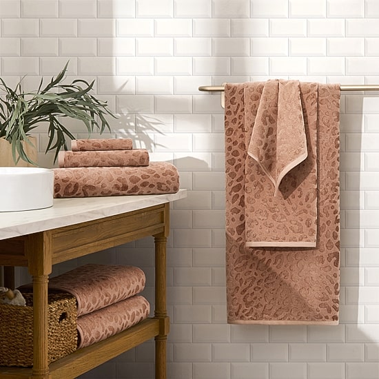 Fieldcrest Oversized Leopard Jacquard Bath Towel