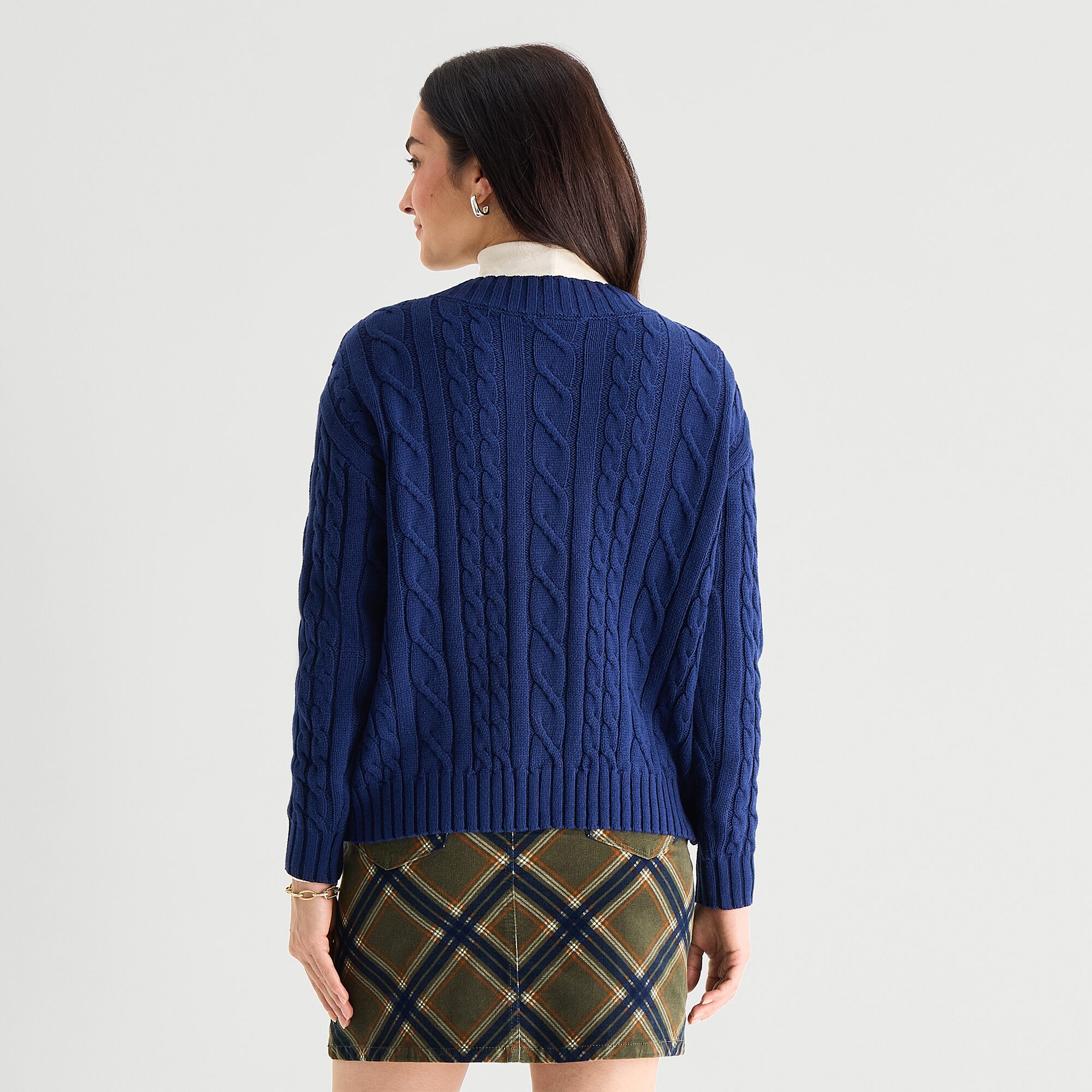 St. John's Bay Womens Long Sleeve Button Cable Knit Cardigan