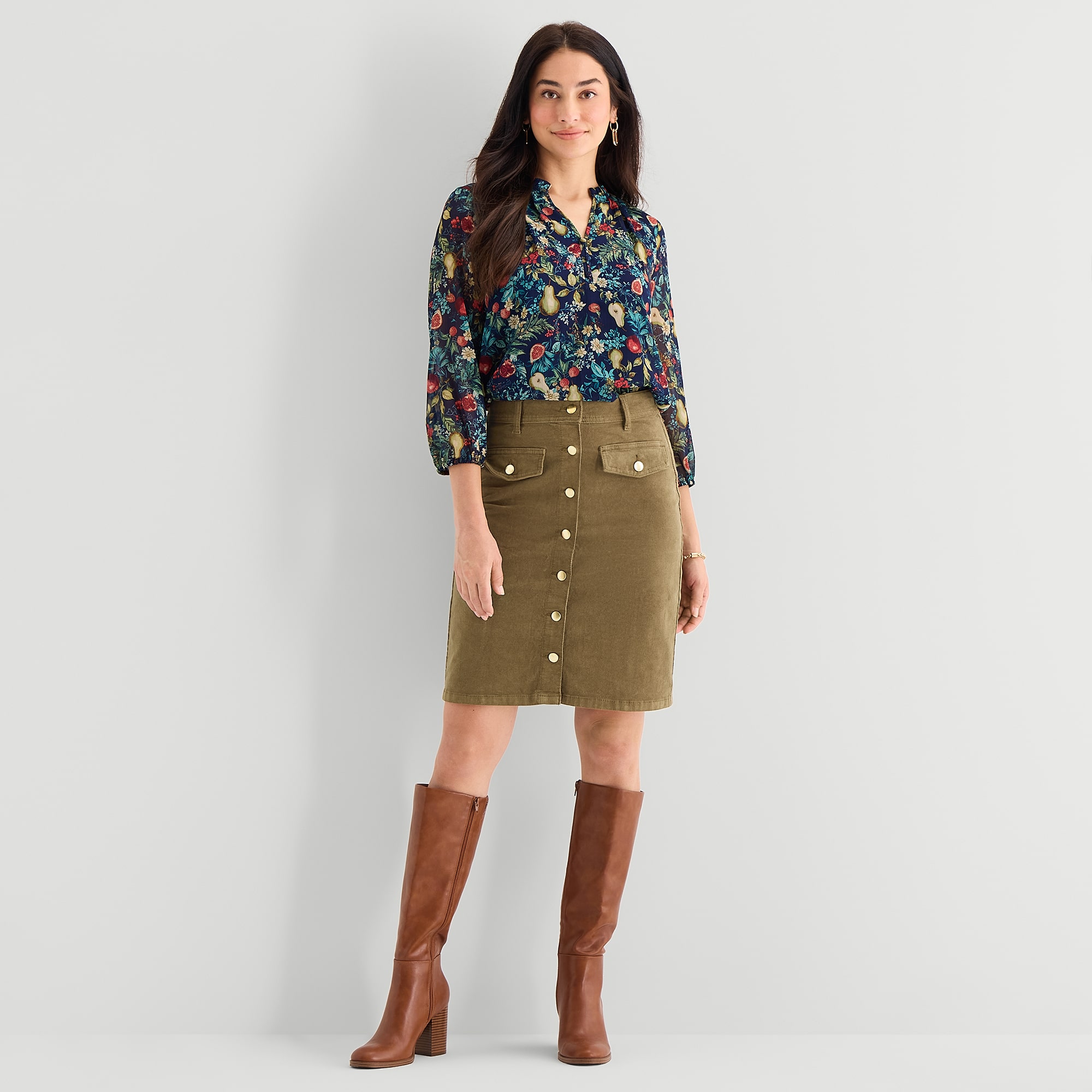 St. John's Bay Womens Mid Rise Pencil Skirt